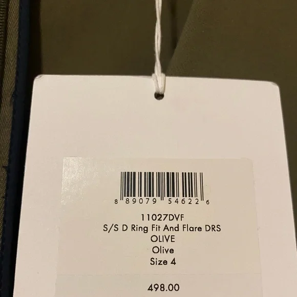 DIANE VON FURSTENBERG LUXURY OLIVE DRESS - Picture 4 of 6